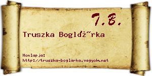 Truszka Boglárka névjegykártya